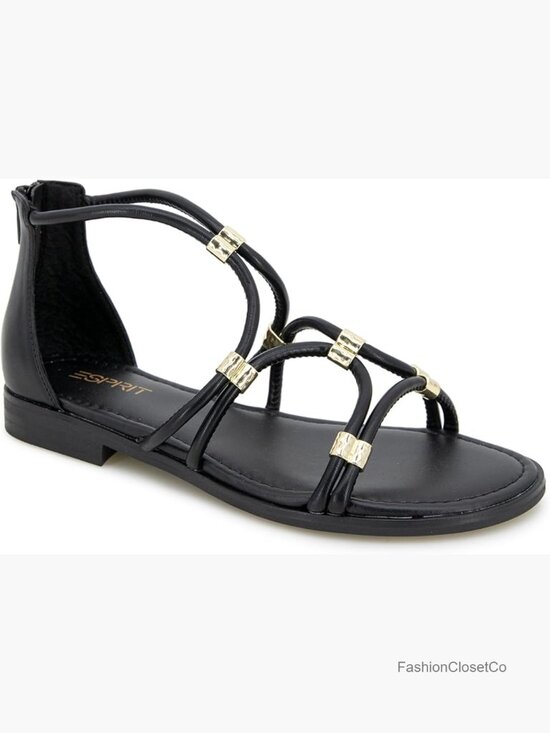 RM Hadley Gladiator Sandal with Goldtone Medallions by  Gladiator Sandals with Back Zipper and Gold Accents